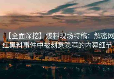 【全面深挖】爆料现场特稿：解密网红黑料事件中被刻意隐瞒的内幕细节