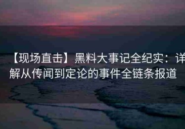 【现场直击】黑料大事记全纪实：详解从传闻到定论的事件全链条报道