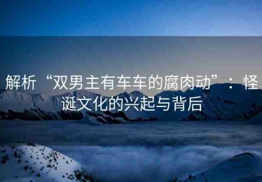解析“双男主有车车的腐肉动”：怪诞文化的兴起与背后